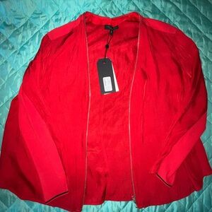 Rag & Bone Vanessa V Neck Zip Front Jacket Size M NWT classic tomato prestige